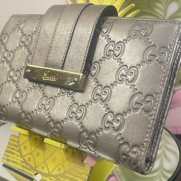 🔥LIKE NEW GUCCI GUCCISSIMA LEATHER LOGO CONTINENTAL WALLET - Picture 5 of 13